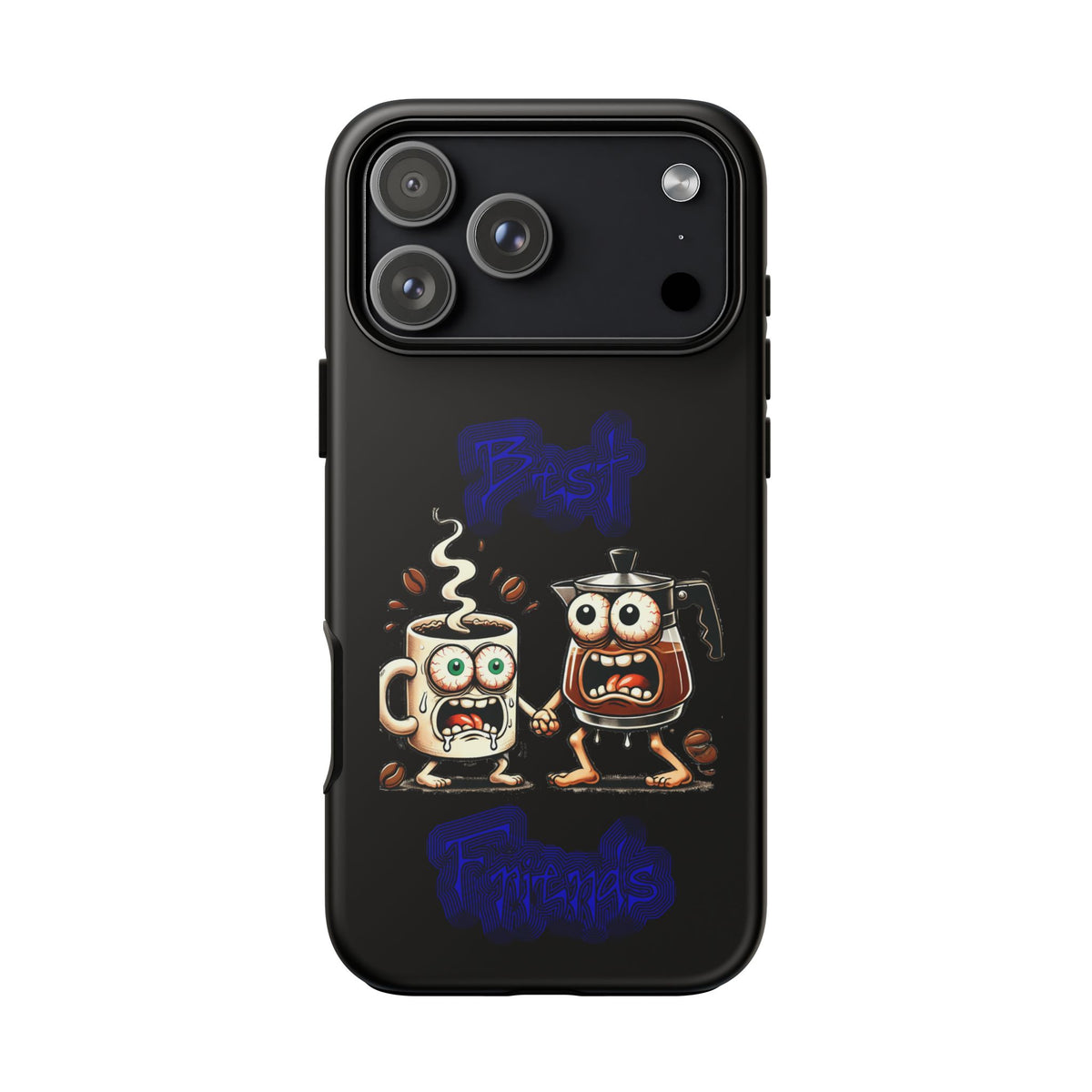 Coffee & Tea Fight Phone Case — Funny Kawaii Beverage Cartoon Tough Cases