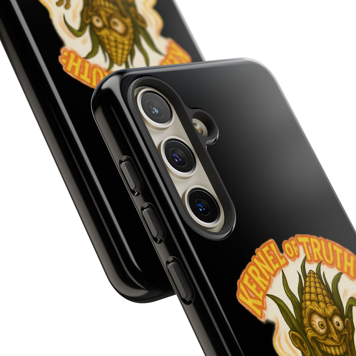 Corny Horror Phone Case - “Kernel of Truth, Completely Insane” Retro Corn Monster
