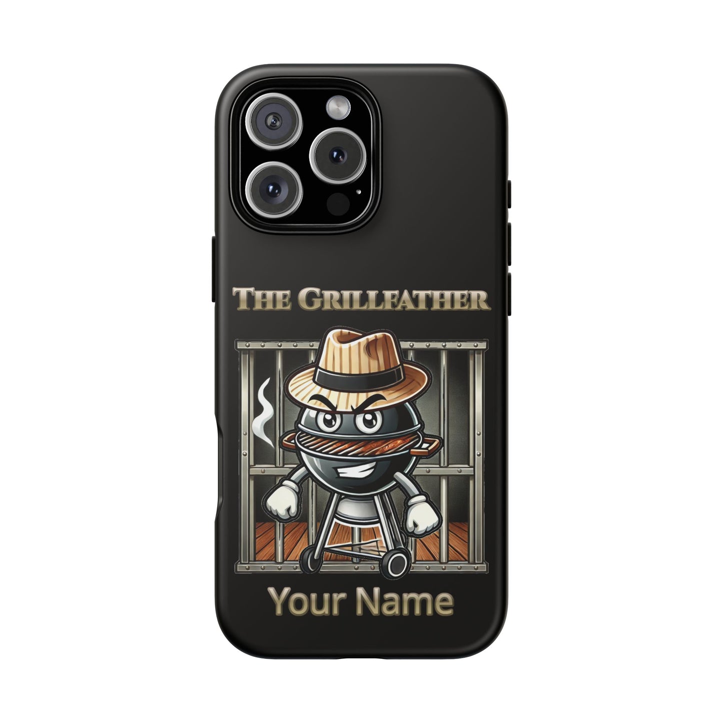 Grillfather Personalized Phone Case — Funny BBQ Smoker Design