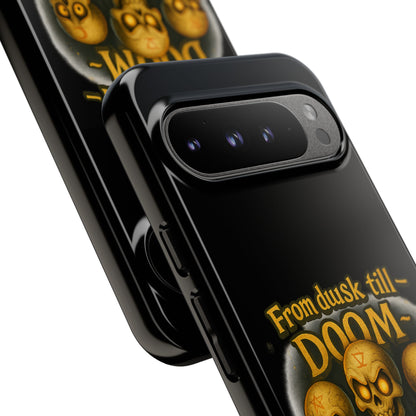 Phone Case — "From Dusk Till Doom We Jam" Skeleton Band Design