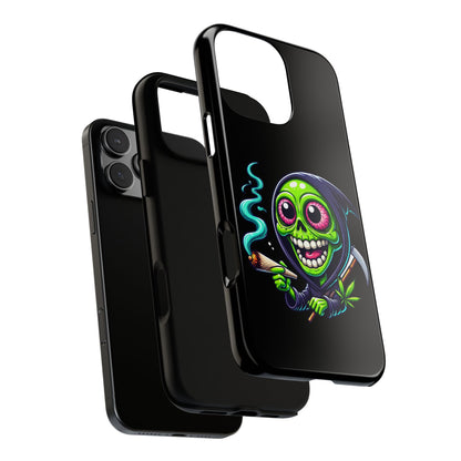 Grinning Stoner Grim Reaper Phone Case – Cannabis Skull iPhone Cover