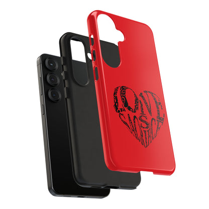 Red 'Love Justice' Heart Phone Case — Protective iPhone Cover, Valentine’s Gift