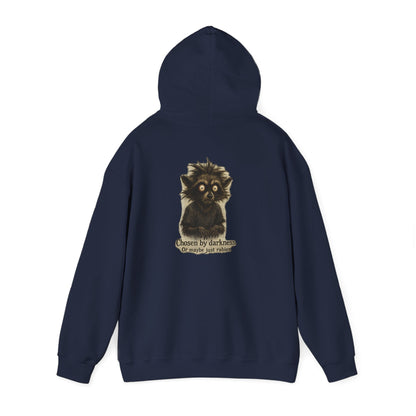 Racoon Hoodie — "Chosen by darkness, or maybe just naptime" Graphic Pullover