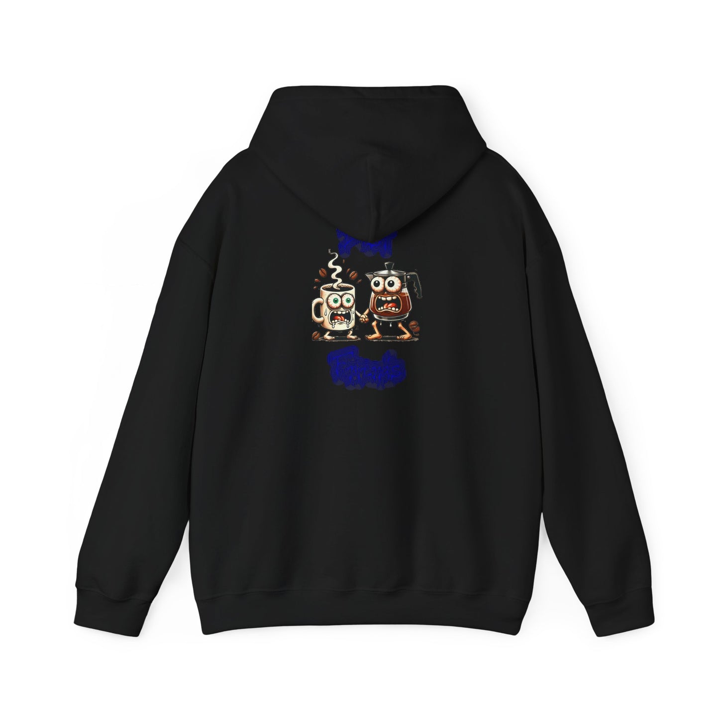 Coffee & Coffee Pot Friends Graphic Hoodie — Cute Cartoon Coffee & Coffee Pot "Best Friends" Pullover