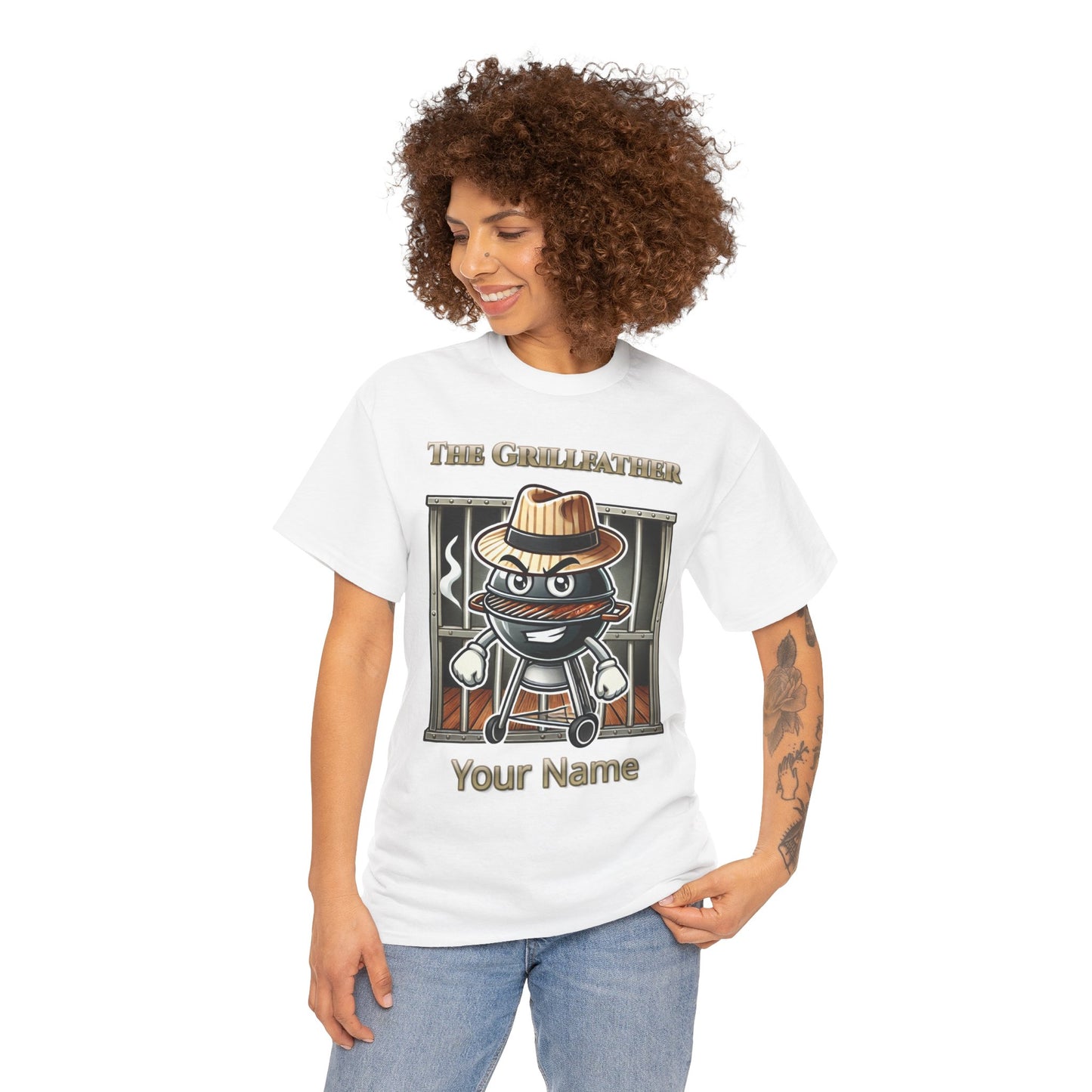 "The Grillfather" Personalized BBQ T-Shirt