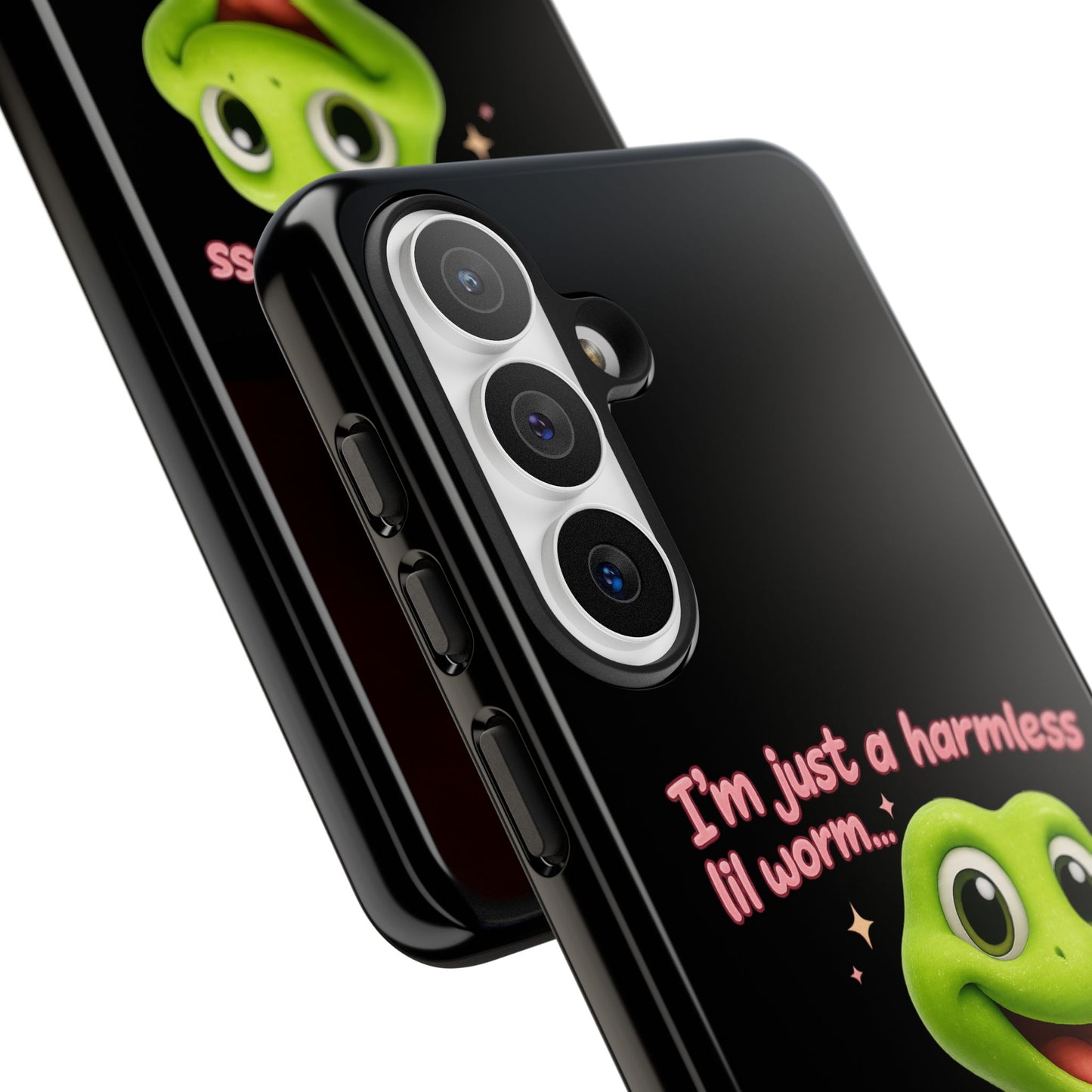 Phone Case — “I’m Just a Harmless Lil Worm… With Chaotic Intentions” Cute Cartoon Worm Design