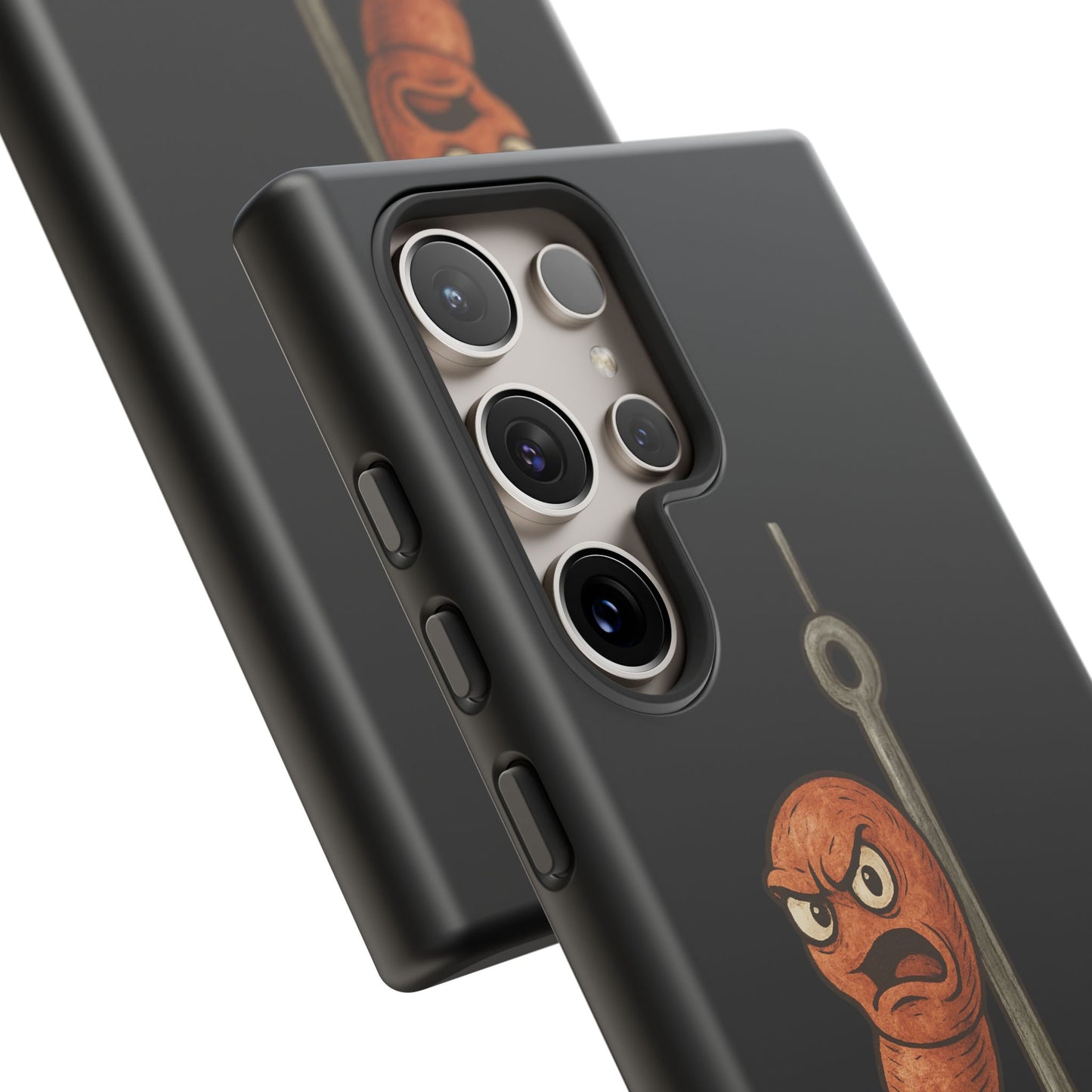 Angry Worm on Hook Phone Case – Funny Fishing Humor Protective Cover