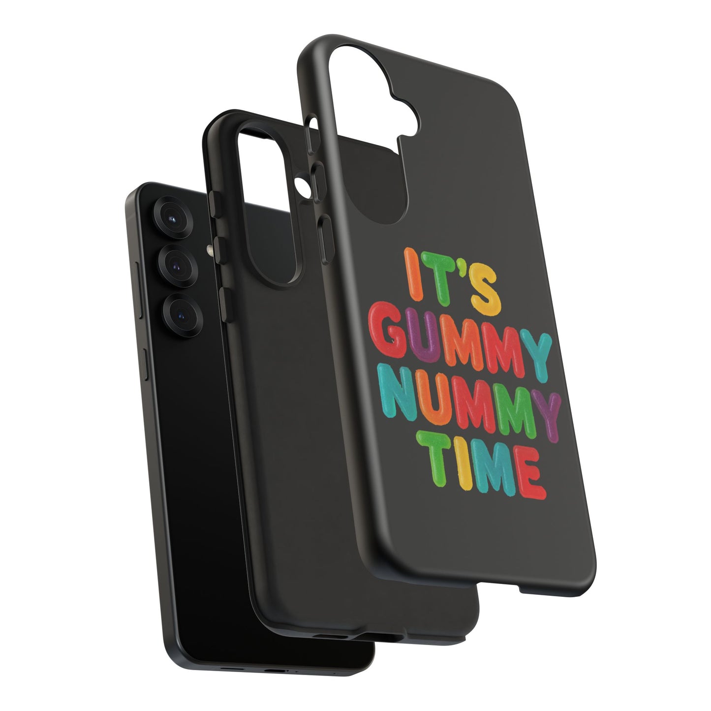 Phone Case — "It's Gummy Nummy Time" Colorful Candy Lettering Protective Case