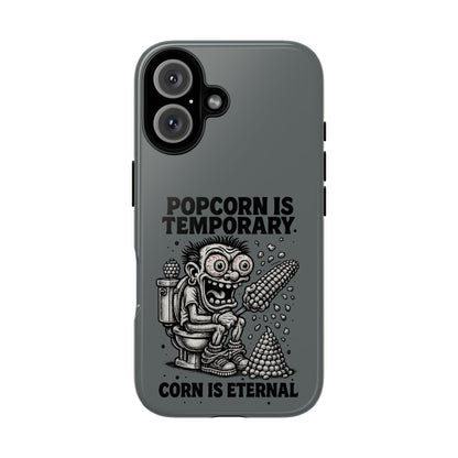 Phone Case — "Popcorn Is Temporary, Corn Is Eternal" Retro Zombie Corn Design