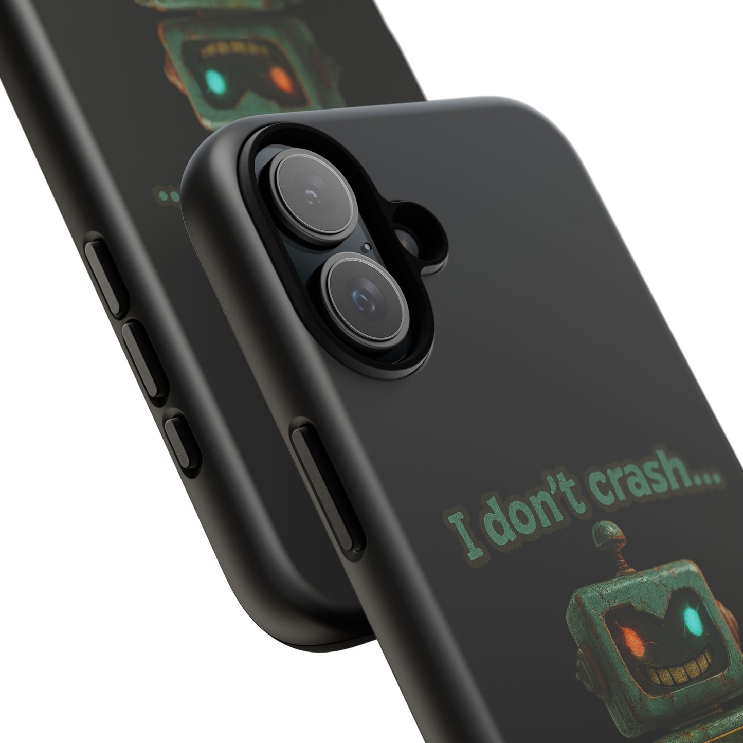 Phone Case — "I Don't Crash... I Recalibrate" Retro Robot Protective Cover