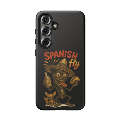 Spanish Fly Tough Phone Case — Retro Skull Sombrero Design
