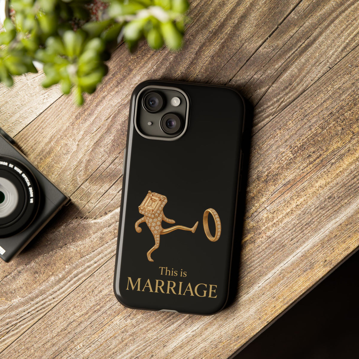 Phone Case - ‘This is Marriage’ Gold Ring Cartoon Design