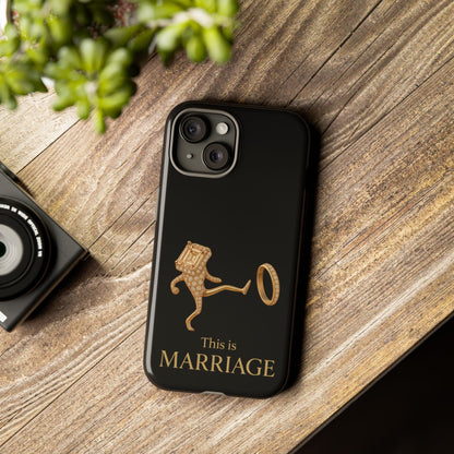Phone Case - ‘This is Marriage’ Gold Ring Cartoon Design