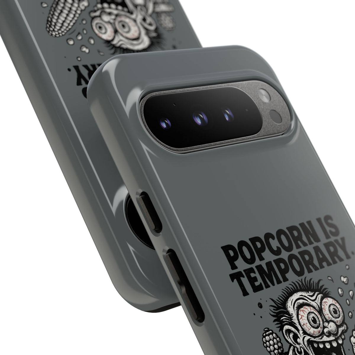 Phone Case — "Popcorn Is Temporary, Corn Is Eternal" Retro Zombie Corn Design