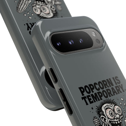 Phone Case — "Popcorn Is Temporary, Corn Is Eternal" Retro Zombie Corn Design