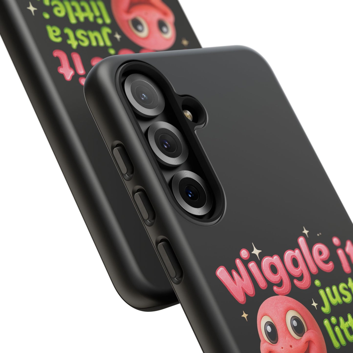 Wiggle It Worm Phone Case — Cute Pink & Green Cartoon iPhone Cover