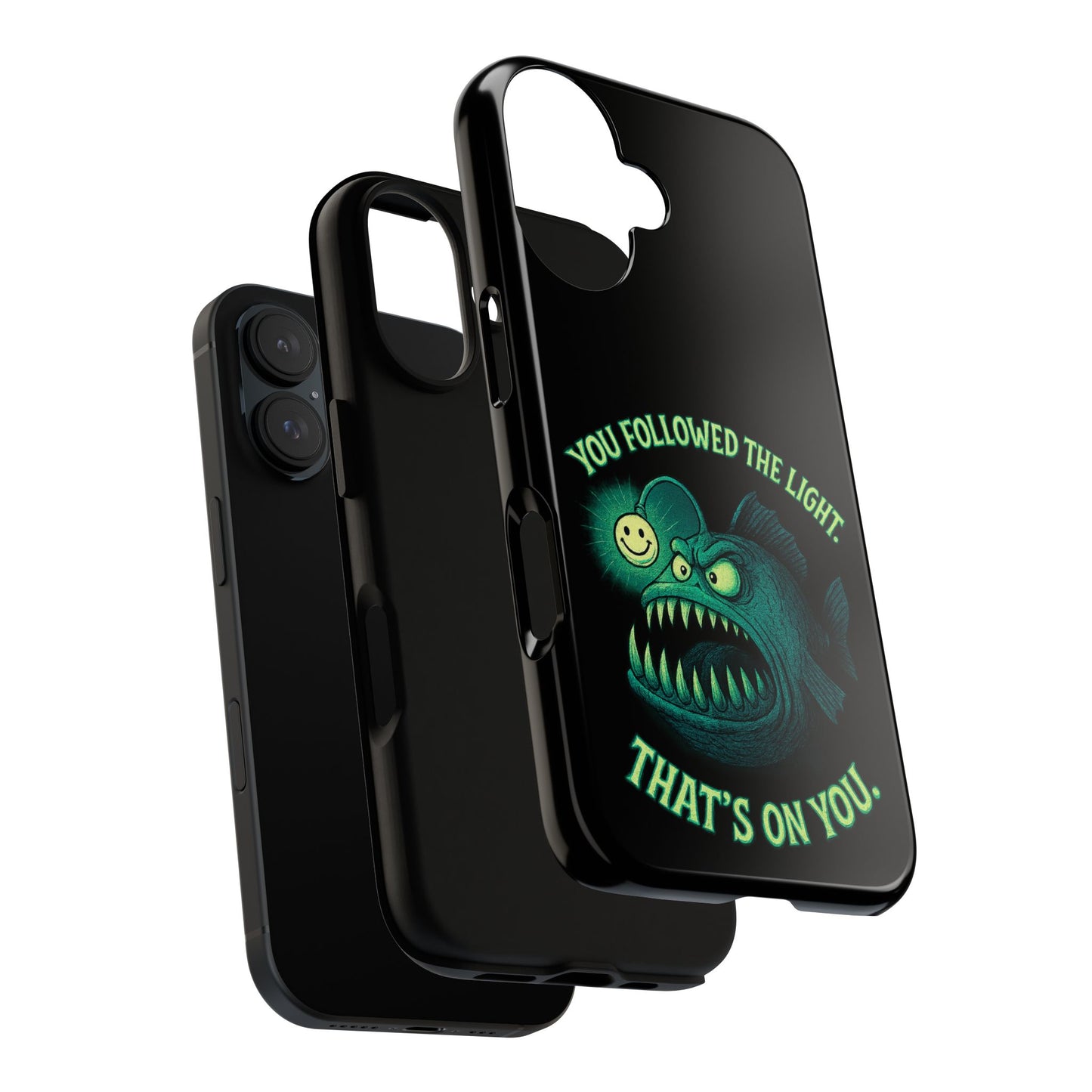 Anglerfish Phone Case – “You Followed The Light, That’s On You” Glow Horror Protective Case