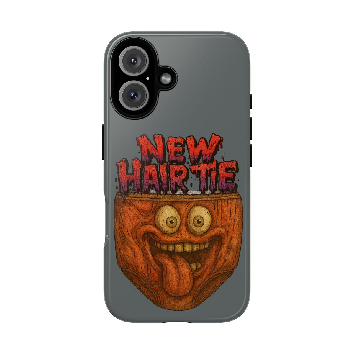 Phone Case — 'New Hairte' Funny Grinning Tongue-Out Monster Design