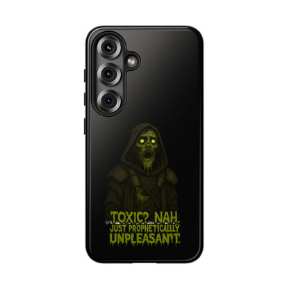 Phone Case — 'Toxic? Nah, Just Prophetically Unpleasant' Neon Grim Reaper Protective Cover