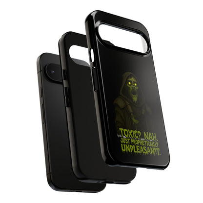 Phone Case — 'Toxic? Nah, Just Prophetically Unpleasant' Neon Grim Reaper Protective Cover