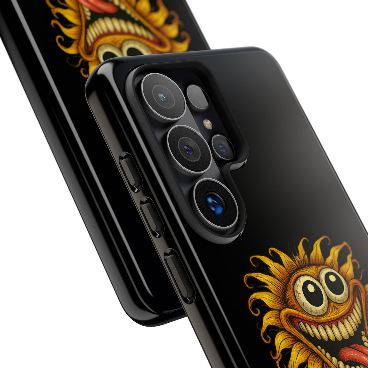 Phone Case - Smiling Sunflower Design with "Photosynthesizing the Universe One Breakdown at a Time"