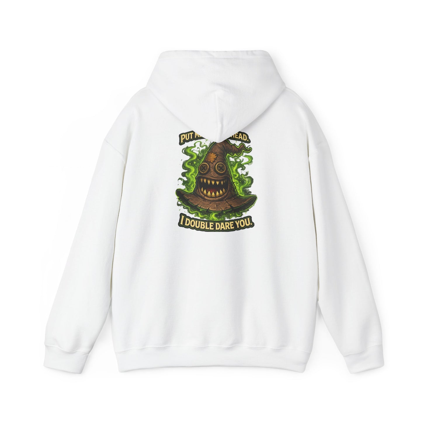 Hoodie — Spooky Talking Sorting Hat Graphic "I Double Dare You"