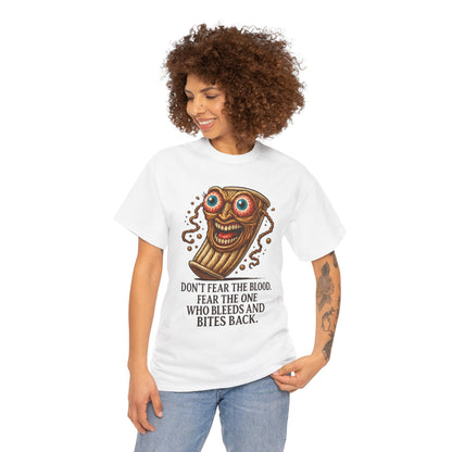 Tampon Warrior – “Bleeds and Bites Back” Feminist Horror T-Shirt