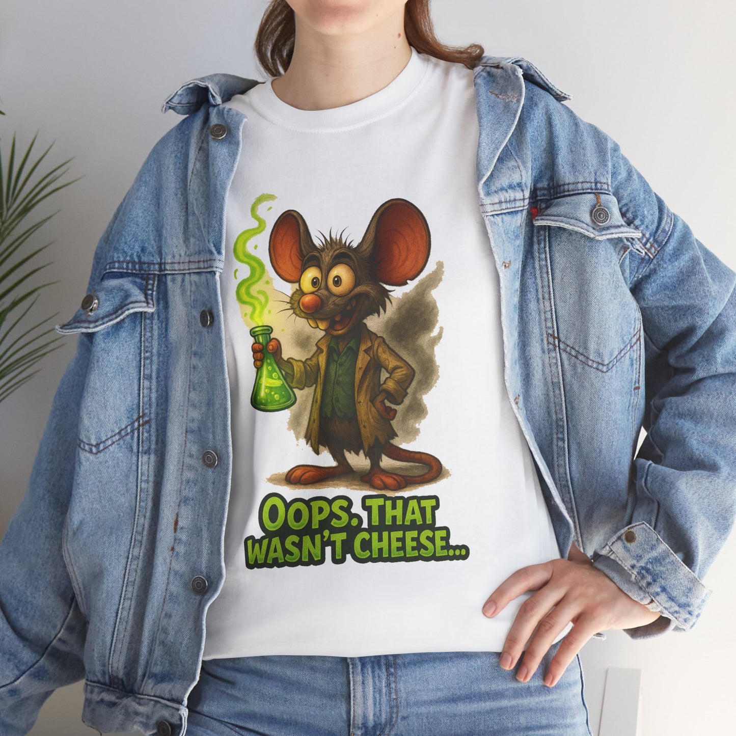 Oops That Wasn't Cheese mouse scientist T-Shirt | funny lab rat design