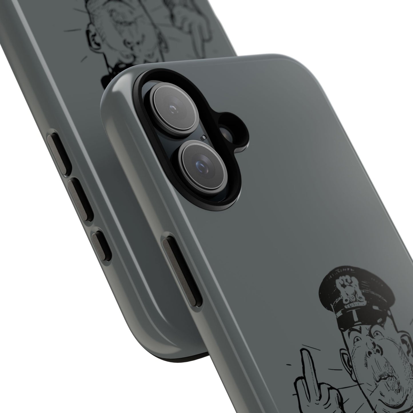 Vintage Cop Middle Finger Phone Case — Edgy Retro iPhone Protective Cover