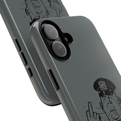 Vintage Cop Middle Finger Phone Case — Edgy Retro iPhone Protective Cover