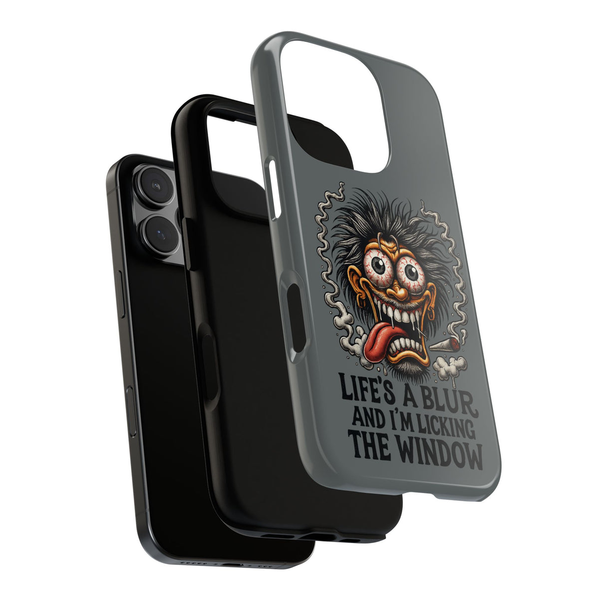 Phone Case — 'Life's a Blur and I'm Licking the Window' Funky Monster Graphic