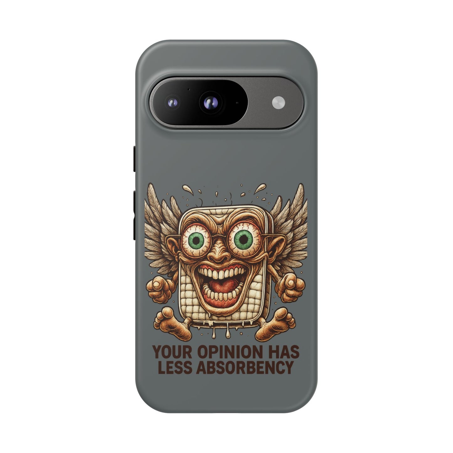 Phone Case — Funny Vintage Winged Toaster Design (“Your Opinion Has Less Absorbency”)