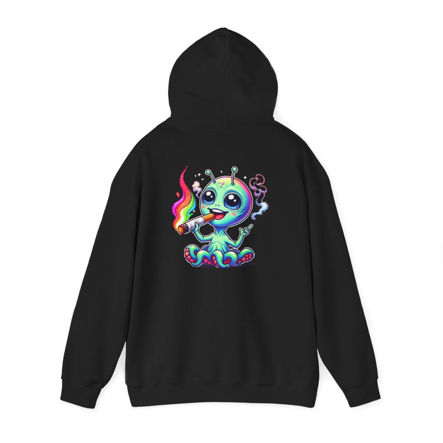 Alien Octopus Hoodie — Cute Rainbow-Smoking Space Creature Sweatshirt