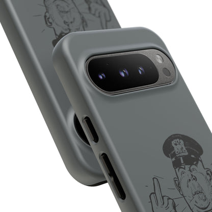 Vintage Cop Middle Finger Phone Case — Edgy Retro iPhone Protective Cover