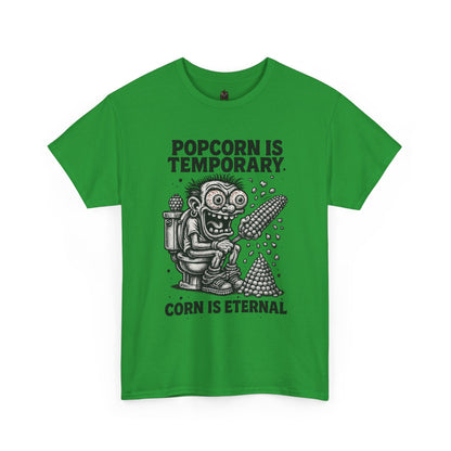 Popcorn Is Temporary Corn Is Eternal T-Shirt | Retro Skull Corn Design