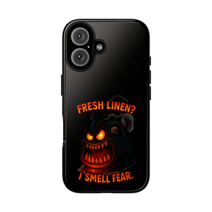 Phone Case — 'Fresh Linen? I Smell Fear.' Spooky Pumpkin Horror Protective Case