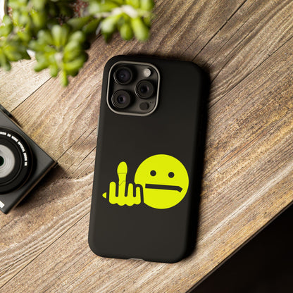 Phone Case — Neon Middle Finger Emoji Graphic