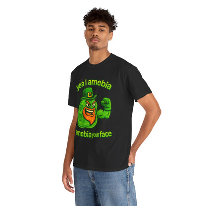 Amebia Your Face St. Patrick's Day T-Shirt — Funny Leprechaun Germ Graphic Tee