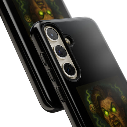 Horror Phone Case — "Eyes Glowing, Balls Rolling — Your Luck Is Doomed"