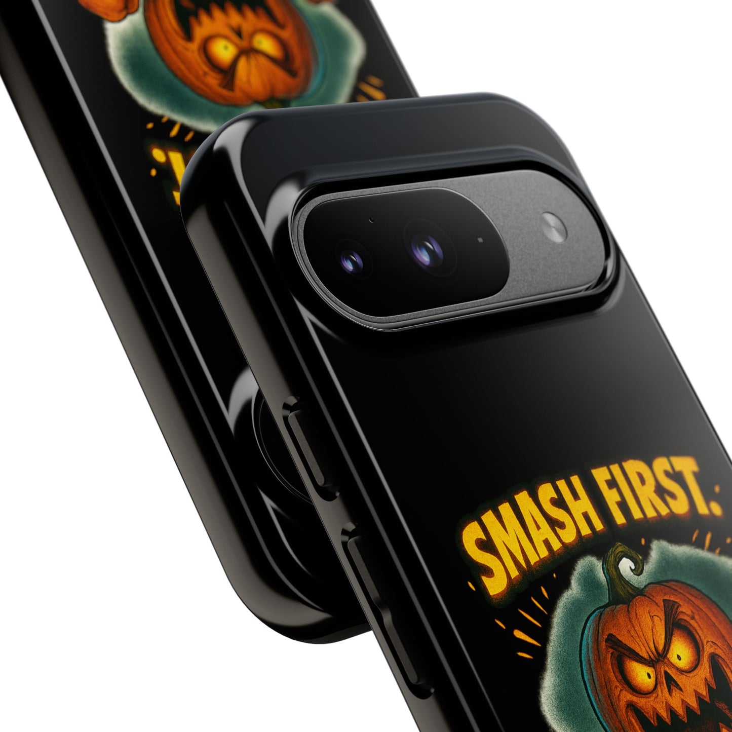 Phone Case — 'Smash First, Roast Seeds Later' Halloween Pumpkin Design