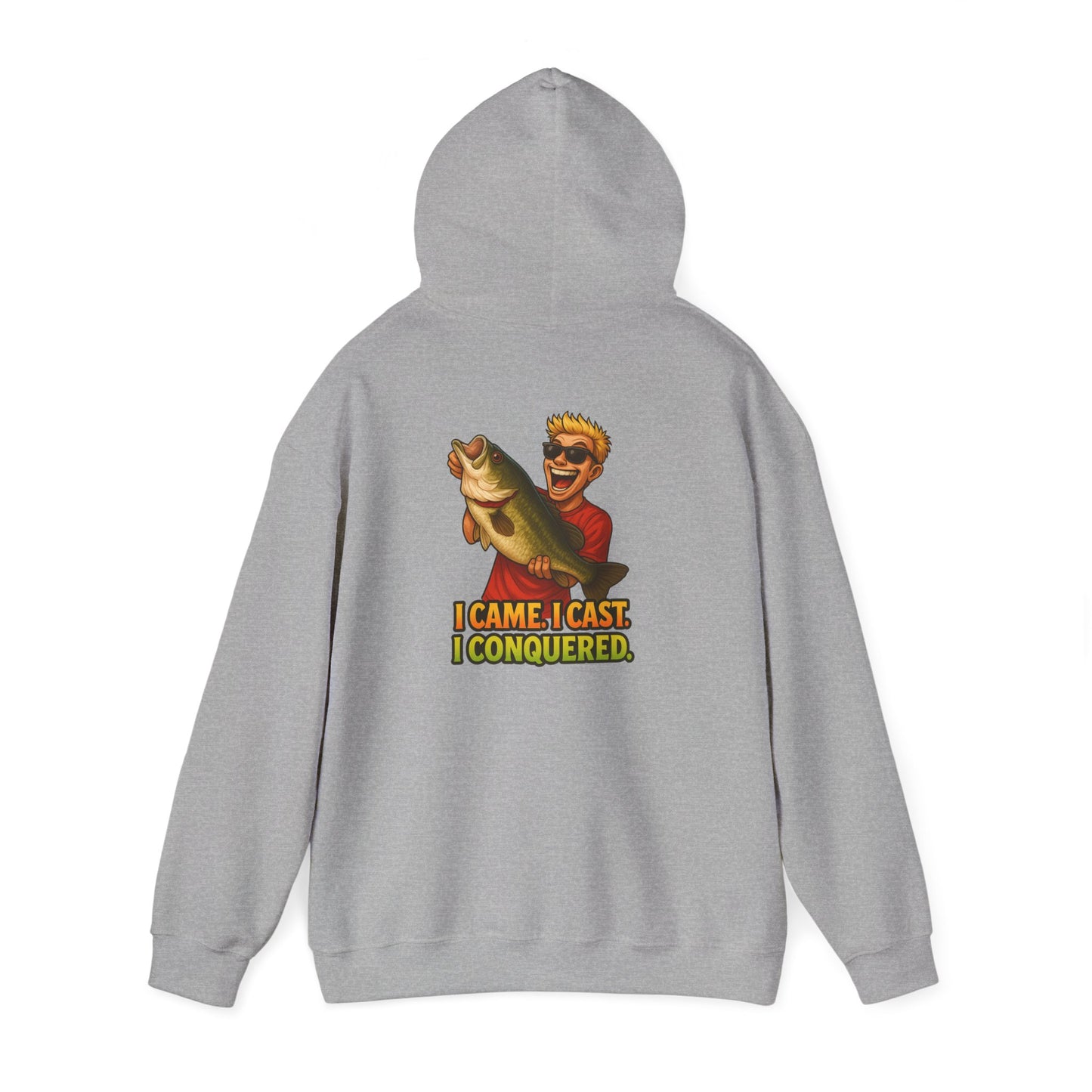 Fishing Hoodie – I Came, I Cast, I Conquered Graphic Pullover