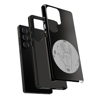 Spock Live Long Phone Case — Vulcan Salute Moon Graphic