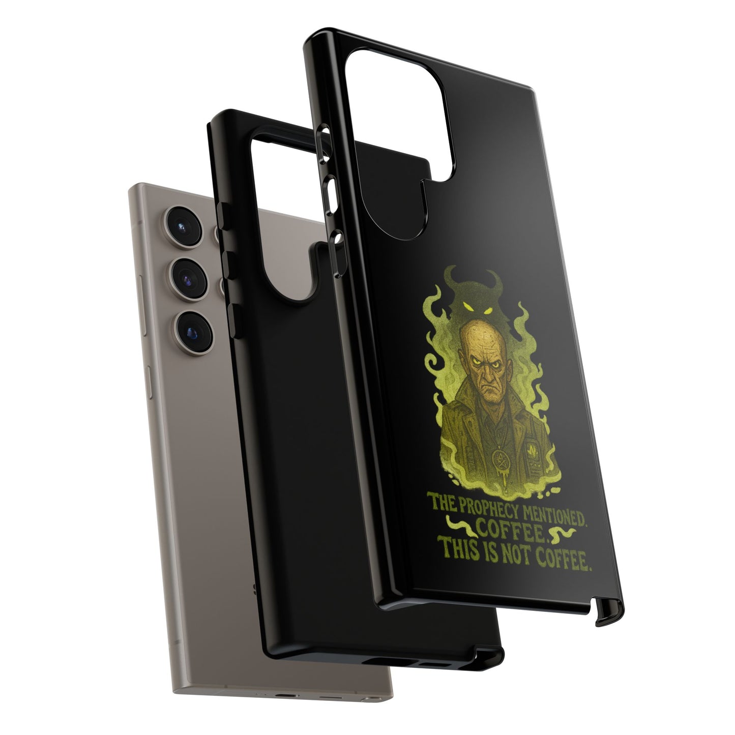 Phone Case — “The Prophecy Mentioned: Coffee This Is Not Coffee” Gothic Horror Design