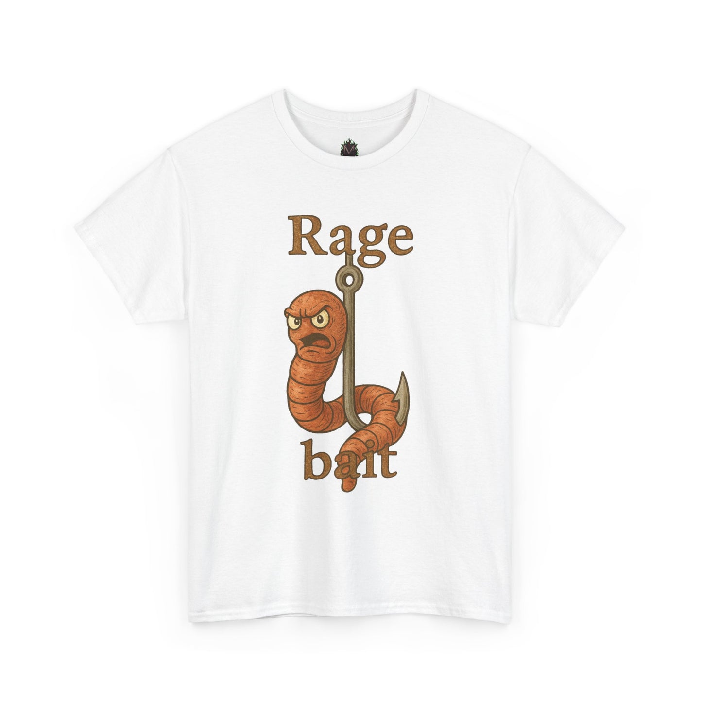 Rage Bait Worm T-Shirt | Angry Worm Fishing Hook Design