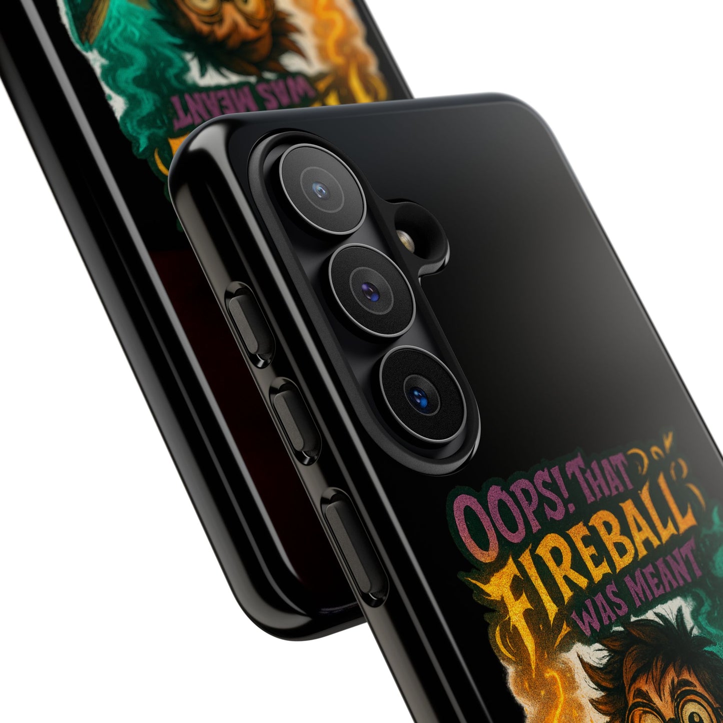 Phone Case — "Oops! That Fireball Was Meant to Be a Friendship Spell" Cute Fantasy Wizard Design