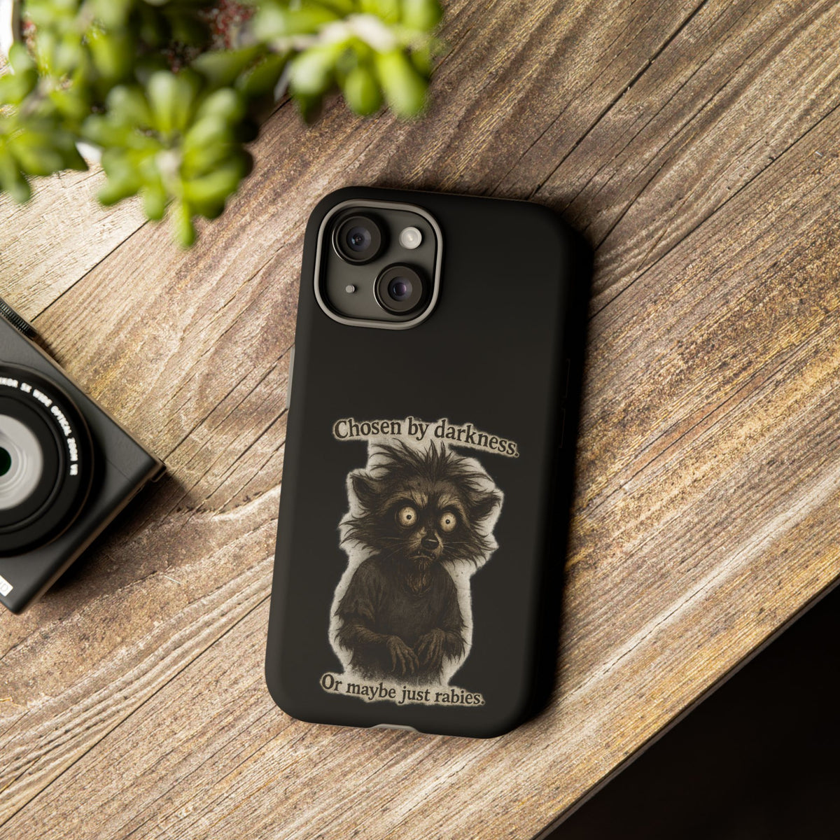 Phone Case - "Chosen by Darkness (Or Maybe Just Rabies)" Cute Creepy Retro Creature Protective Case