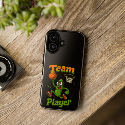 Team Player Basketball Phone Case — Cute Cartoon Pickle Dunk Phone Cover