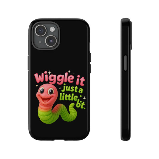 Wiggle It Worm Phone Case — Cute Pink & Green Cartoon iPhone Cover