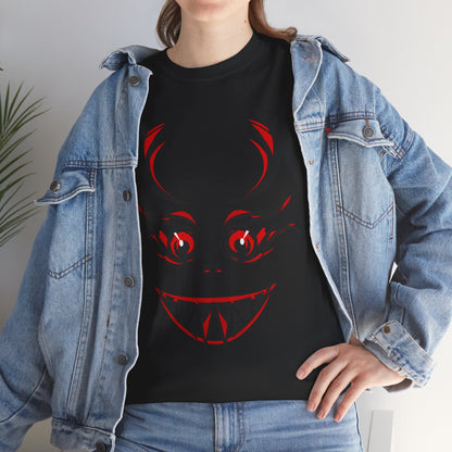 Creepy Grinning Demon Face T-Shirt | Halloween Horror Tee