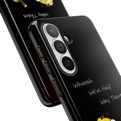 Phone Case - Playful Pear & Lemon Illustration with “Whooah We're Half Way There”